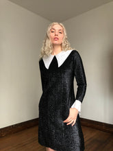 Load image into Gallery viewer, vintage 1960s black dagger collar dress {s}