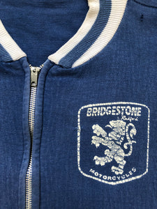 vintage 1950s 60s Bridgestone Motorcycle zip up sweatshirt