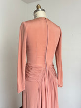 Load image into Gallery viewer, vintage 1940s pale peach rayon gown {s/m}