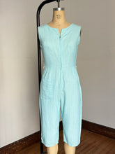 Load image into Gallery viewer, vintage 1950s striped cotton jumpsuit {s/m}