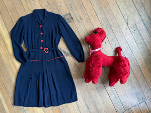 vintage 1930s navy dress {s/m}