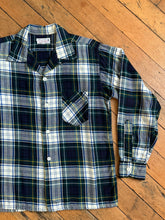 Load image into Gallery viewer, vintage 1950s long sleeve shadow plaid shirt - loop collar