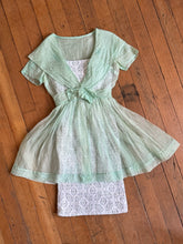 Load image into Gallery viewer, vintage 1960s lace wiggle dress with over dress set {xs}