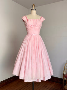 vintage 1950s pink prom dress {xs}