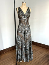 Load image into Gallery viewer, vintage 1970s Vanity Fair leopard jumpsuit {xs/s}