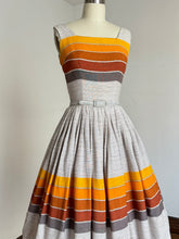 Load image into Gallery viewer, vintage 1960s linen sun dress set with shawl {xxs}