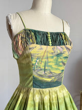 Load image into Gallery viewer, vintage 1950s novelty sailboat sun dress {xs}