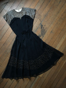 vintage 1940s black party dress {s/m}