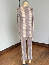 Load image into Gallery viewer, vintage 1960s snakeskin pant set tunic mini dress and pant set {xs}