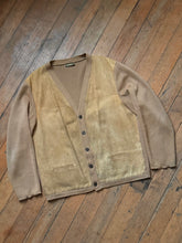 Load image into Gallery viewer, vintage 1960s suede cardigan sweater