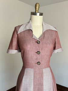 vintage 1940s two tone dress {L}