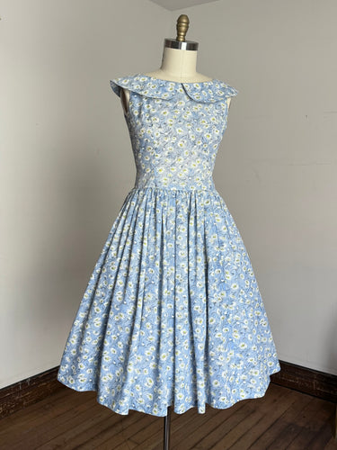 vintage 1950s sheer floral dress {s}