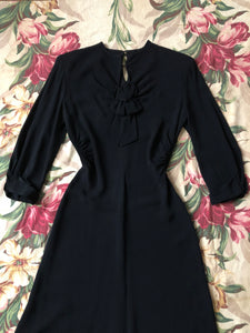vintage 1930s black rayon dress {s}