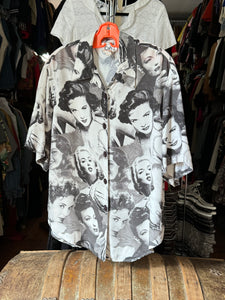 vintage 1990s old Hollywood starlet rayon shirt