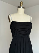 Load image into Gallery viewer, vintage 1970s black jersey dress {xs-m}