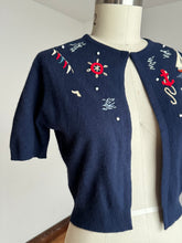 Load image into Gallery viewer, vintage 1950s cashmere Nautical cardigan {s-m}