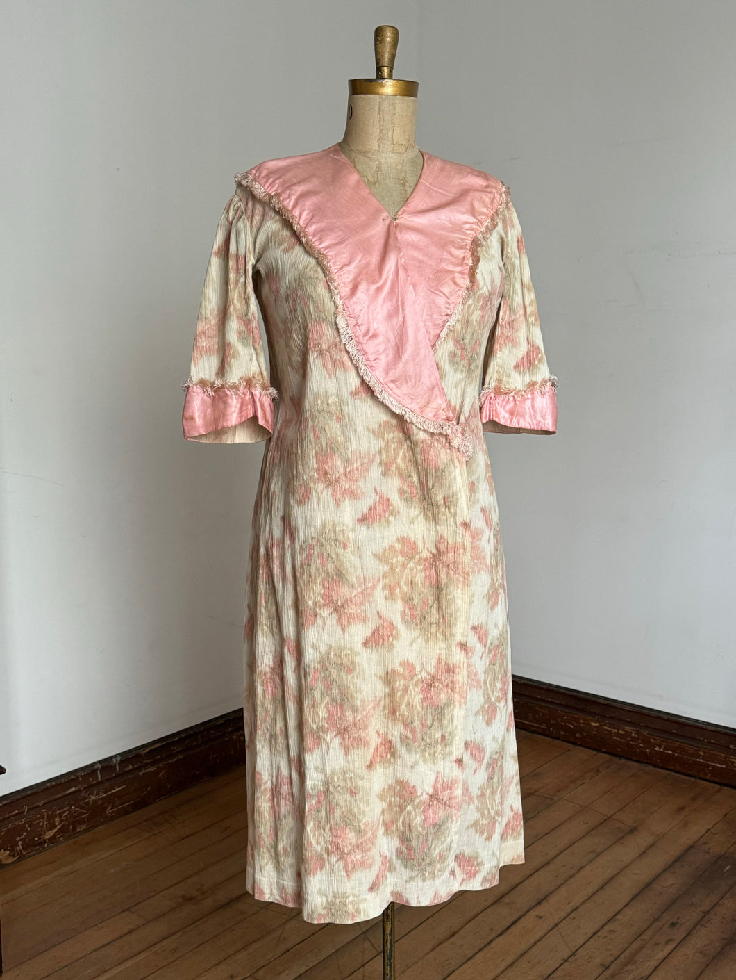 antique 1910s cotton wrap dressing gown {XL}