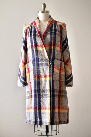 vintage 1930s plaid wool coat