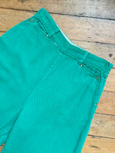 Load image into Gallery viewer, vintage 1950s green side zip denim jeans {xs/s}