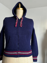 Load image into Gallery viewer, vintage 1960s hooded knit zip up sweater {m-2X}