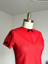 Load image into Gallery viewer, vintage 1950s sheer red blouse {s/m}