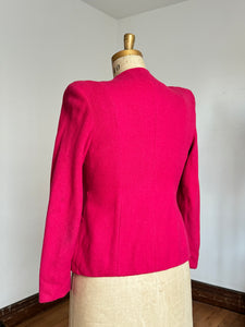 vintage 1940s fuchsia pink wool jacket {XXL}