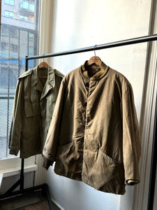 THRASHED vintage 1940s M-43 field jacket set (2pc) jacket and liner