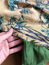 Load image into Gallery viewer, vintage 1950s Millworth Lute Song botanical bamboo dress {xs}