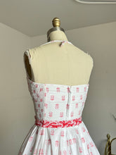 Load image into Gallery viewer, vintage 1950s pineapple print cotton sun dress {xs-m}
