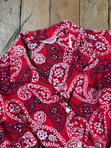 vintage 1950s bandana print blouse {L}