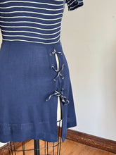 Load image into Gallery viewer, vintage 1960s lace up skirt dress {m}