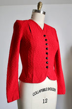 Load image into Gallery viewer, vintage 1930s red wool jacket {xs/s}