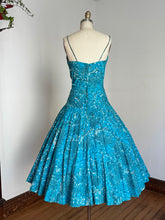 Load image into Gallery viewer, vintage 1950s novelty women print sun dress {s}