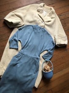 vintage 1950s blue wool dress {xs}