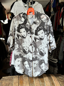 vintage 1990s old Hollywood starlet rayon shirt