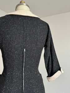 vintage 1950s flecked wool dress {s}