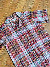 Load image into Gallery viewer, vintage 1950s plaid cotton short sleeve shirt
