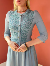 Load image into Gallery viewer, vintage 1930s 40s trapunto rayon dress {xs}