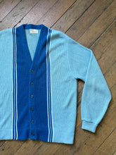 Load image into Gallery viewer, vintage 1960s blue two tone orlon cardigan