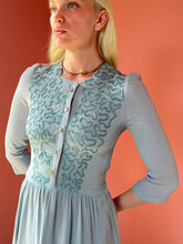 Load image into Gallery viewer, vintage 1930s 40s trapunto rayon dress {xs}