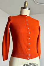 Load image into Gallery viewer, vintage 1950s orange wool cardigan {xs-m}