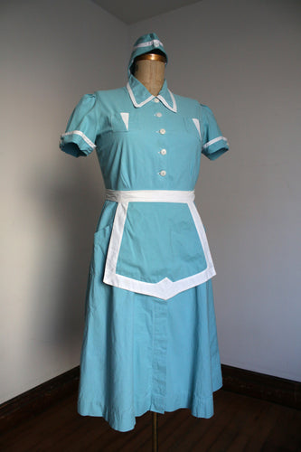 vintage 1940s uniform dress set {XL} B