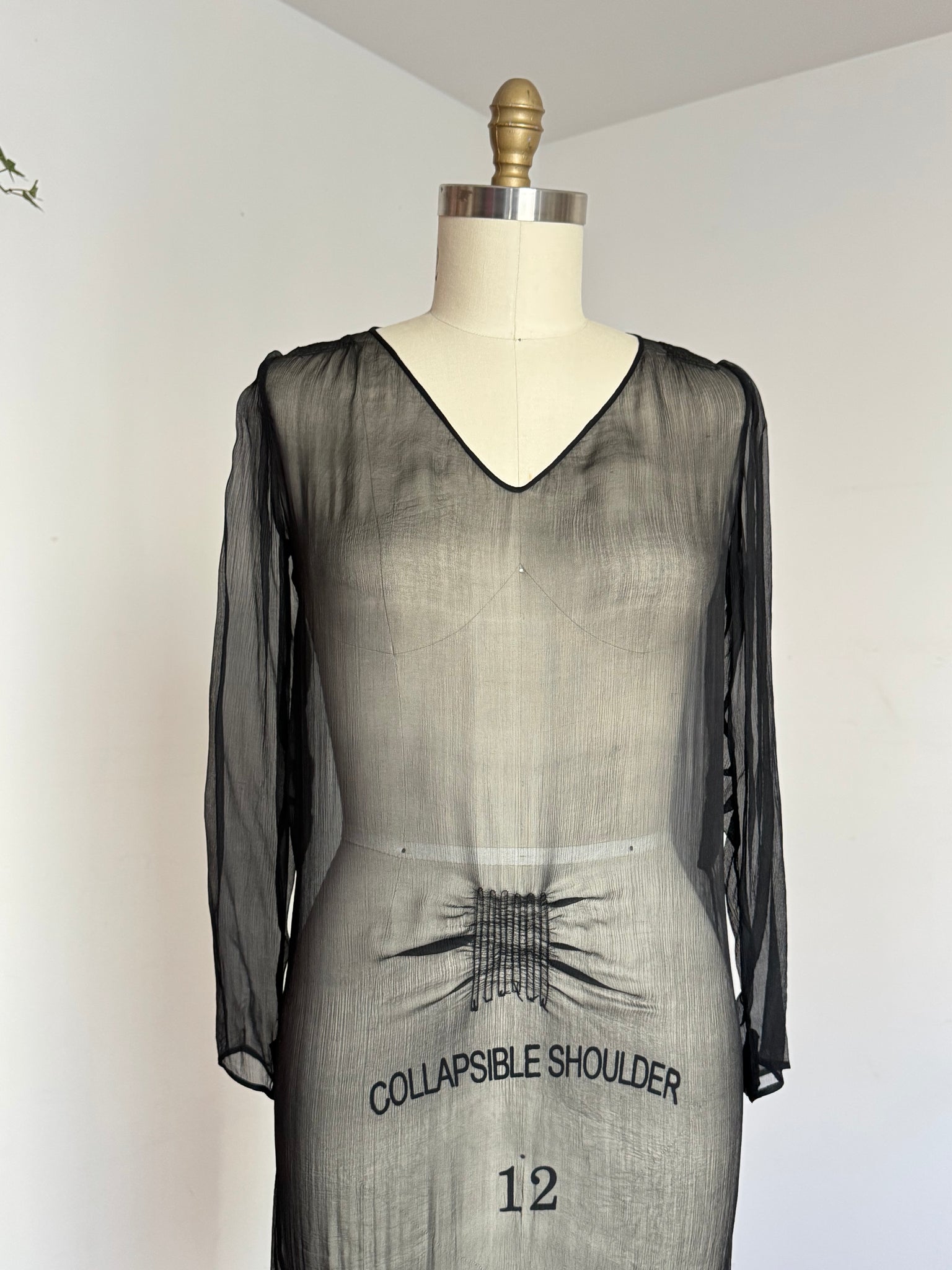 vintage 1920s black sheer silk dress {m} Trunk of Dresses vintage 1920s black sheer silk dress {m} Trunk of Dresses