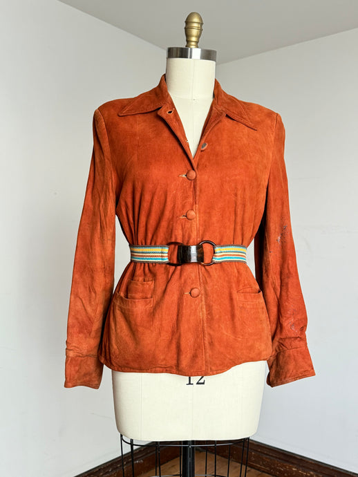 vintage 1940s suede jacket {L}