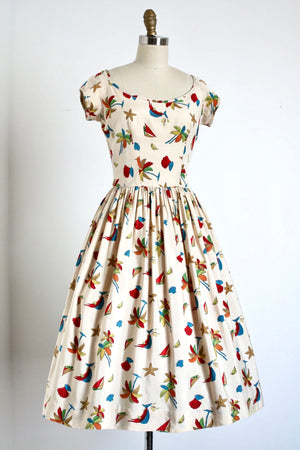 vintage 1950s Surf N' Sand silk Hawaiian dress