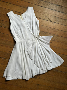 AS-IS vintage 1960s white chiffon evening dress {m}