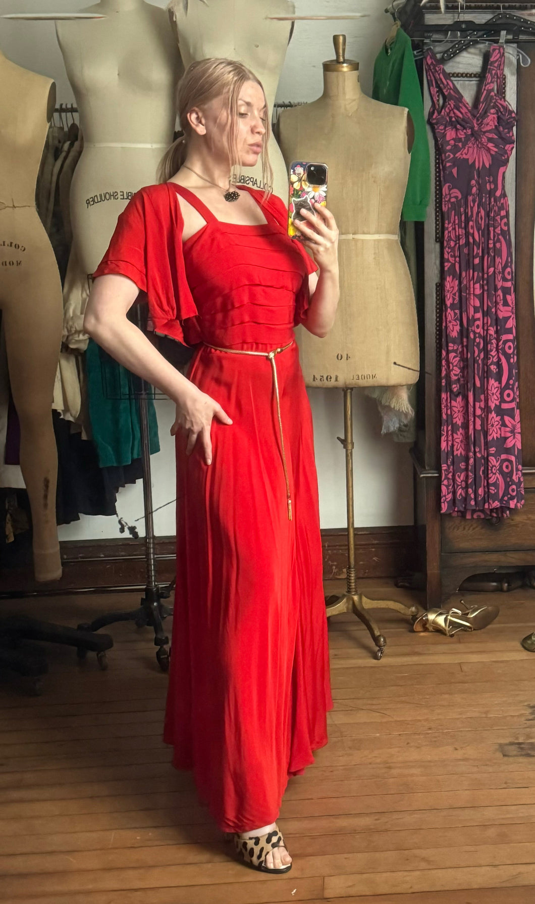 vintage 1940s red gown set {m} – Trunk of Dresses