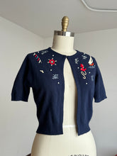 Load image into Gallery viewer, vintage 1950s cashmere Nautical cardigan {s-m}