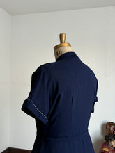 Load image into Gallery viewer, vintage 1940s navy rayon dress {XL/1X}