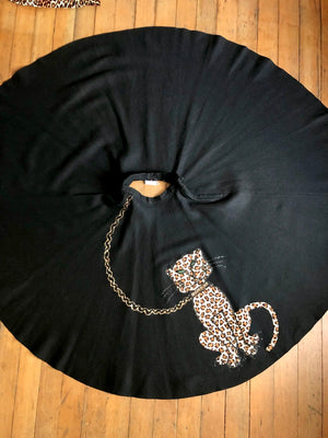 vintage 1950s leopard circle skirt {XXS}